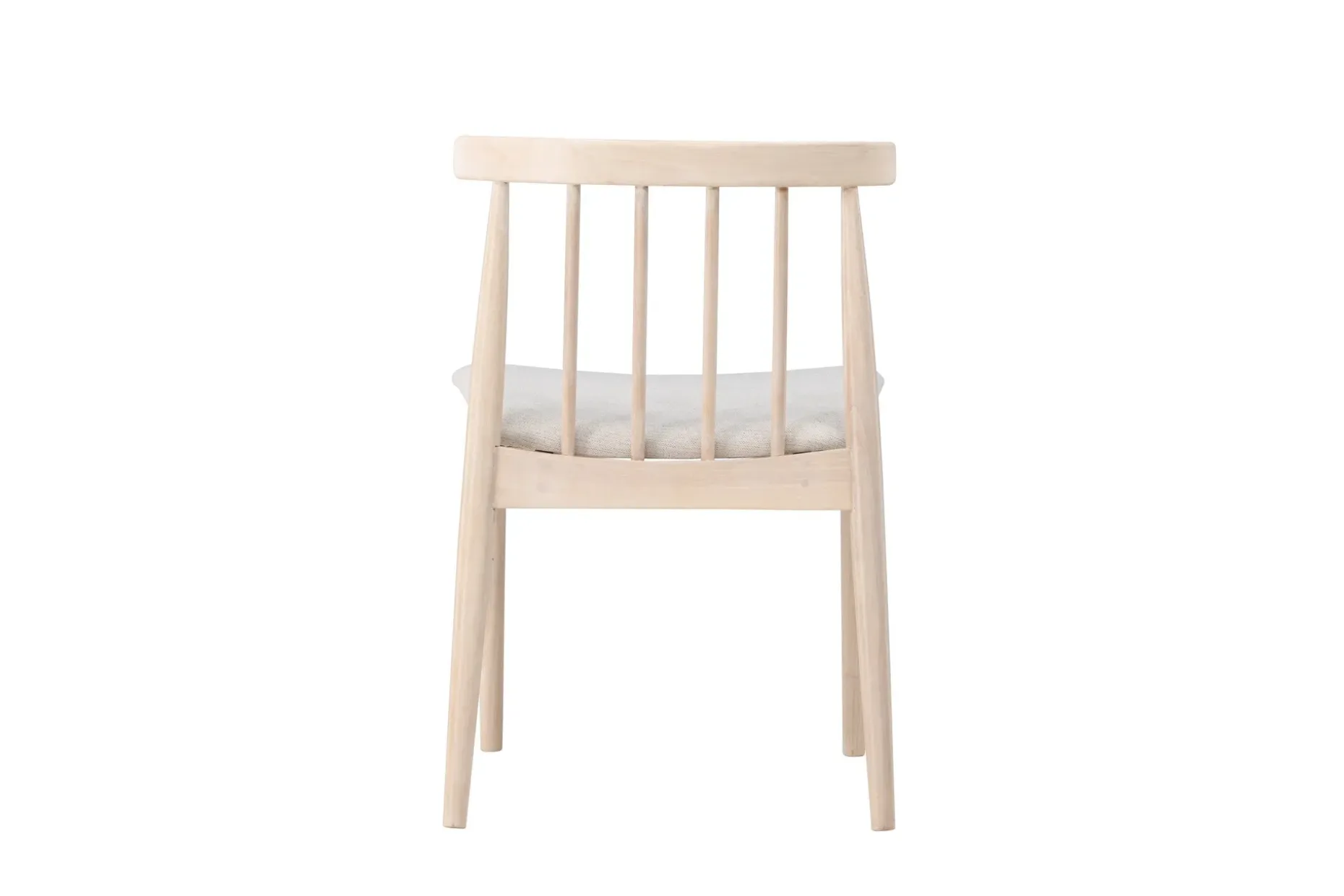 Spisestol uten armlener Peach Flora spisestol - Whitewash-ben / Beige stoff Hvitvasket