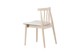 Spisestol uten armlener Peach Flora spisestol - Whitewash-ben / Beige stoff Hvitvasket