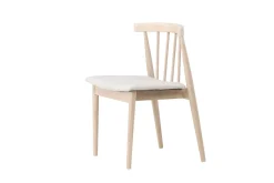 Spisestol uten armlener Peach Flora spisestol - Whitewash-ben / Beige stoff Hvitvasket