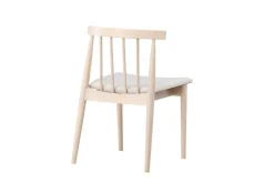 Spisestol uten armlener Peach Flora spisestol - Whitewash-ben / Beige stoff Hvitvasket