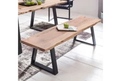 Spisestuebenk Wohnling Heltre tre kant med metallben landstil Uten ryggstøtte, 160 cm
