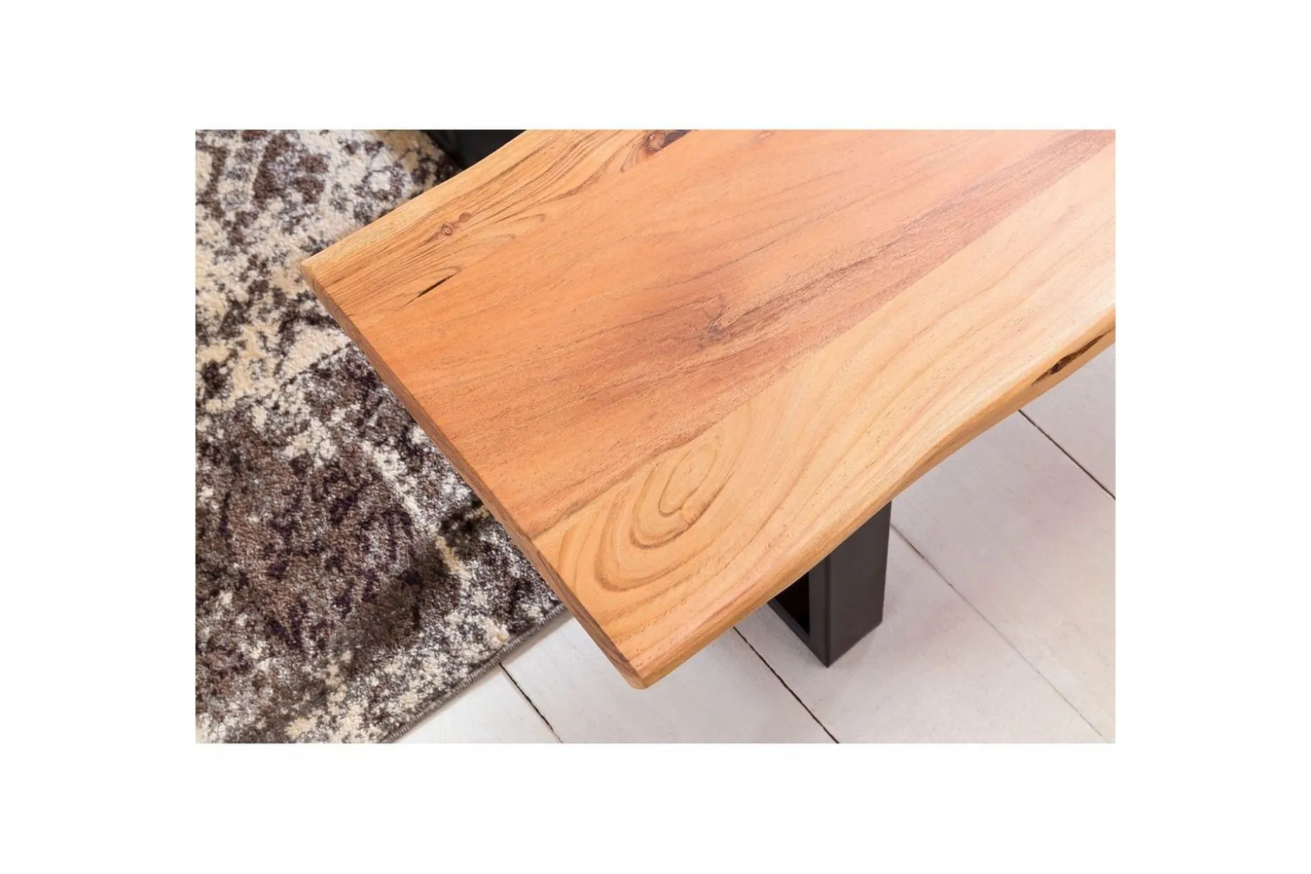 Spisestuebenk Wohnling Heltre tre kant med metallben landstil Uten ryggstøtte, 160 cm