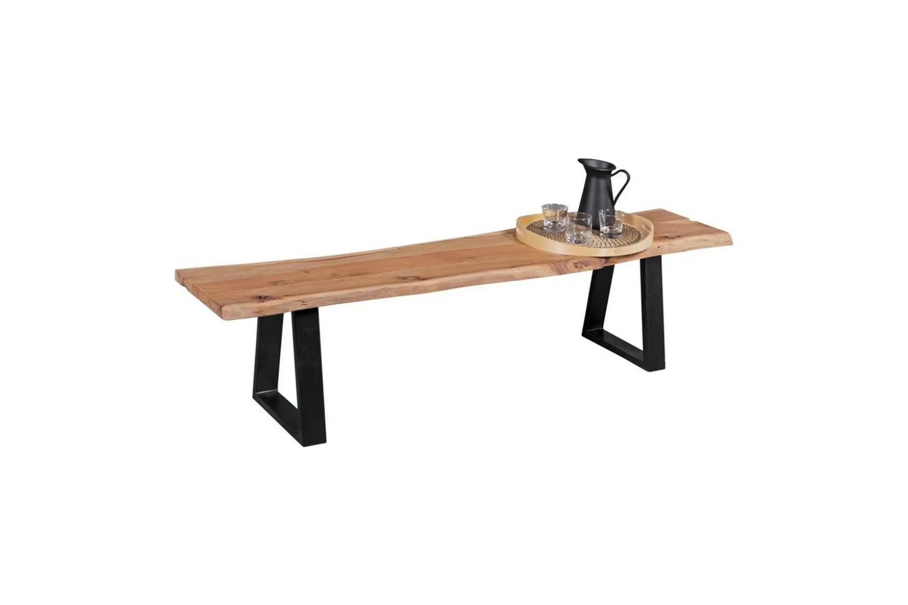 Spisestuebenk Wohnling Heltre tre kant med metallben landstil Uten ryggstøtte, 160 cm
