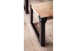Spisestuebenk Wohnling massivt tre industriell stil med metallbein 140 cm