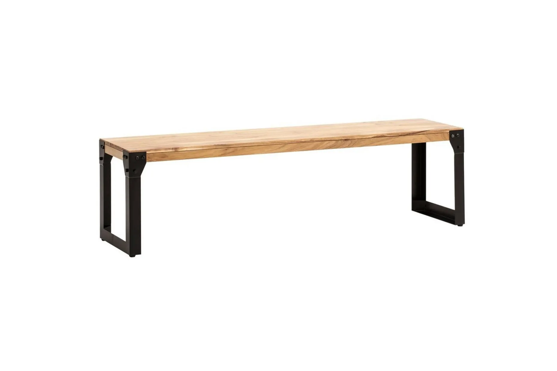 Spisestuebenk Wohnling massivt tre industriell stil med metallbein 140 cm