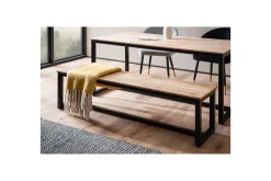 Spisestuebenk Wohnling massivt tre industriell loft stil med metallbein 120 cm