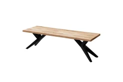 Spisestuebenk Wohnling massivt tre moderne loftstil med metallben 160 cm