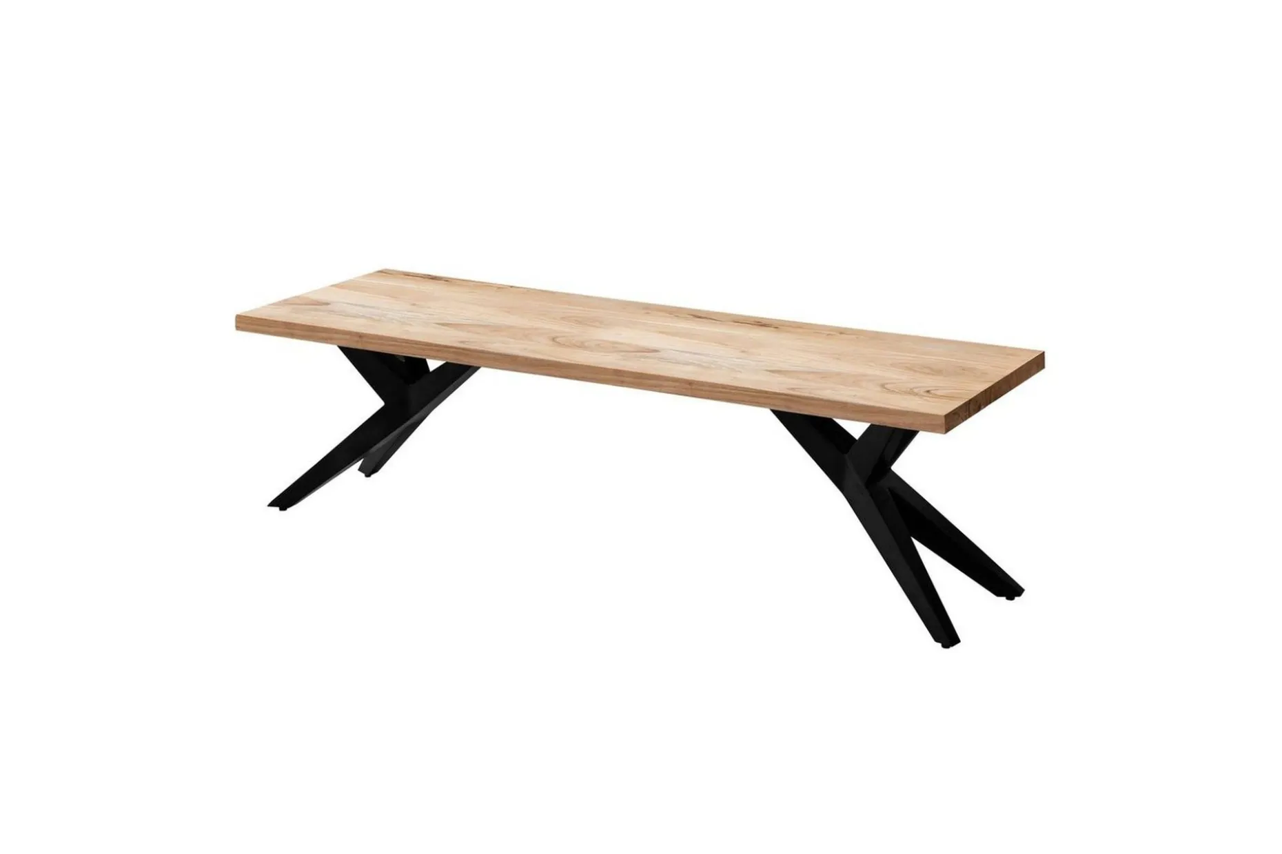 Spisestuebenk Wohnling massivt tre moderne loftstil med metallben 160 cm