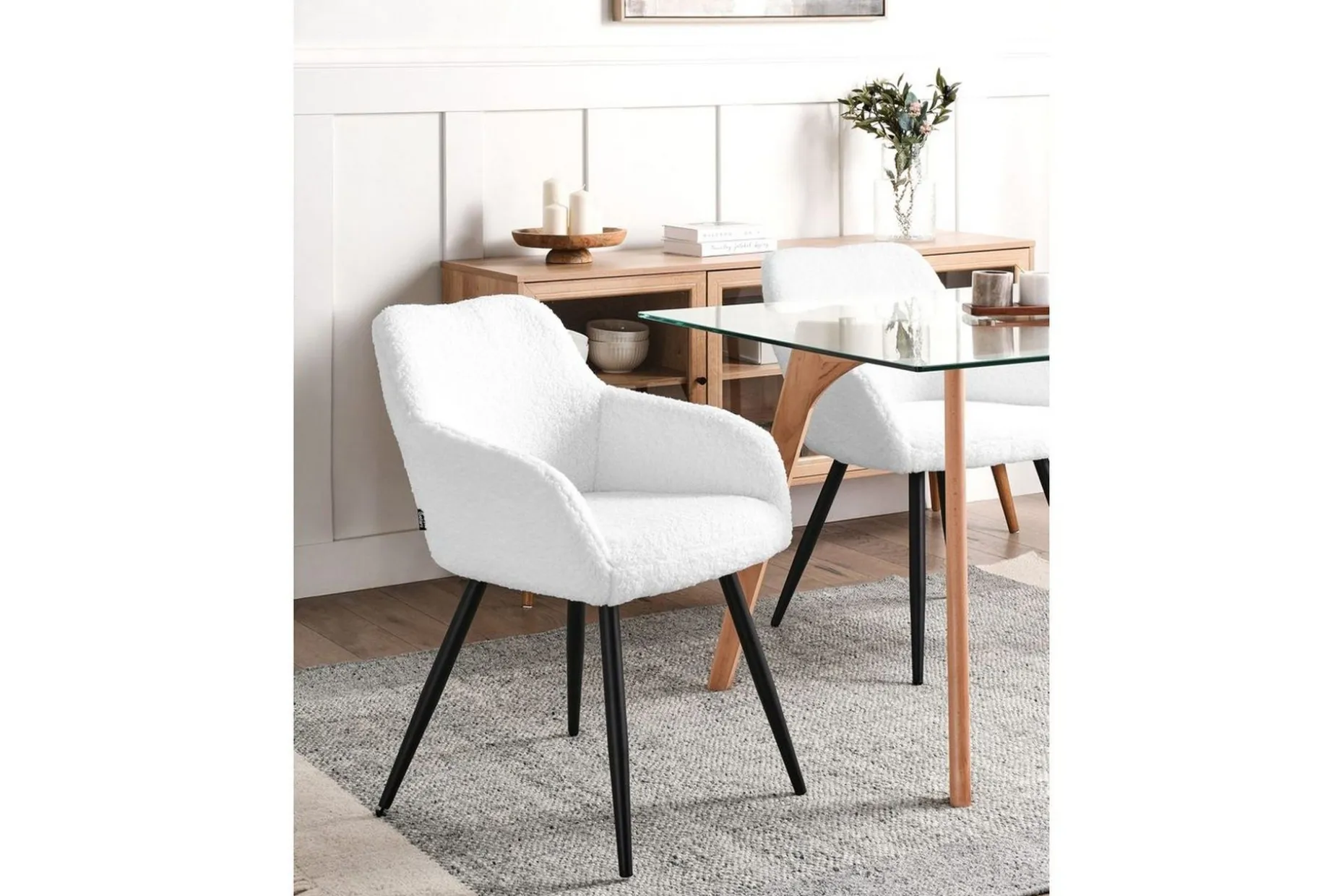 Spisestuestol Casmalia sett av 2 Hvit/Svart