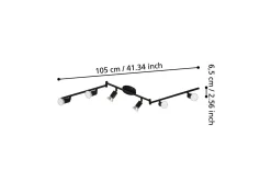 Spotlight Eglo Buzz-LED med 6 lamper svart