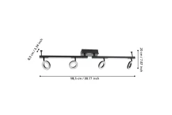 Spotlight Eglo Cardillio 2 med 4 Lamper