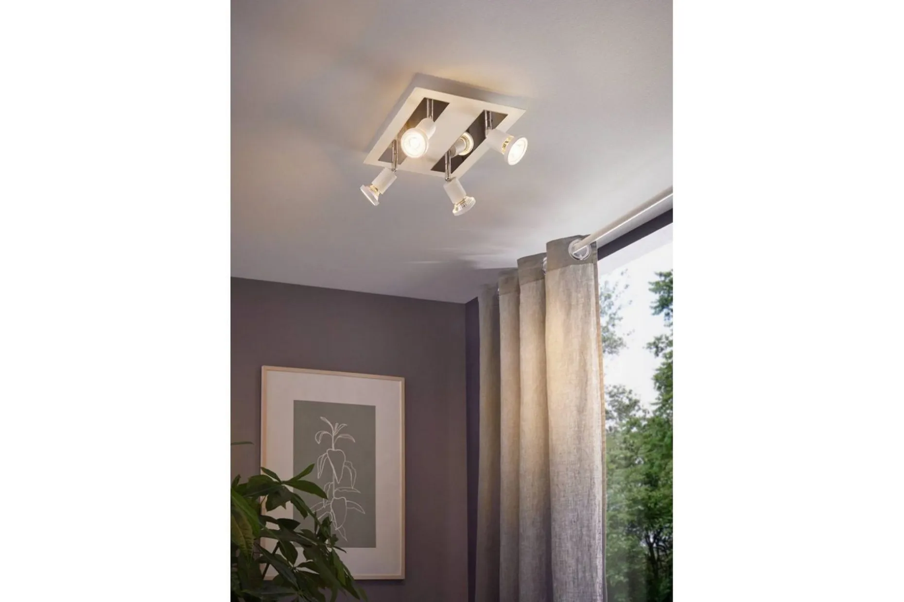 Spotlight Eglo Sarria Kvadrat Hvit, Krom
