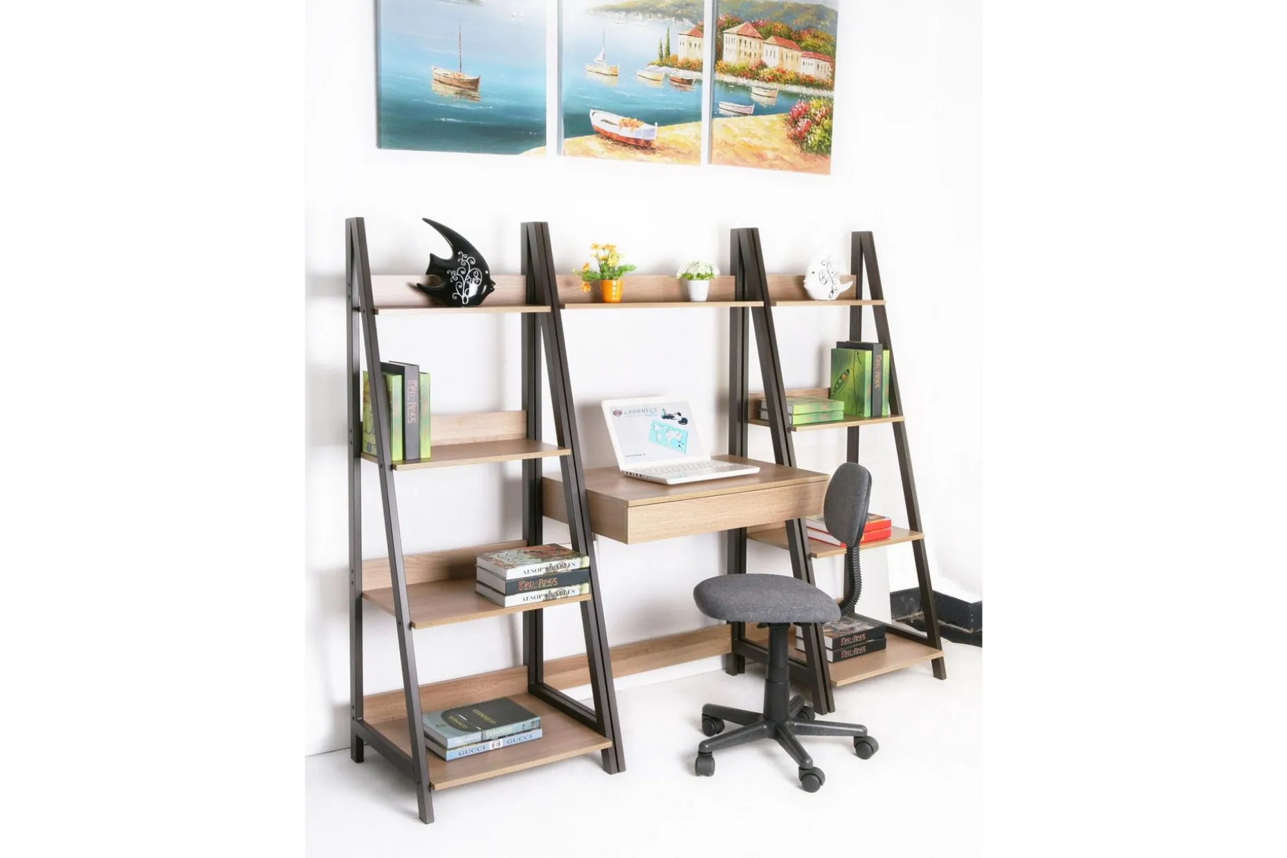 Stepan Skrivebord 74 cm med Oppbevaringshylle