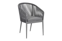 Stol ECCO 57x65xH81cm grå/aluminium