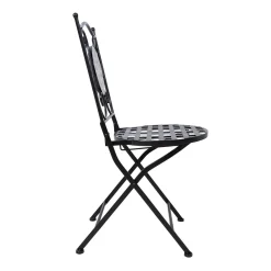 Stol HOME4YOU Checker svart metall