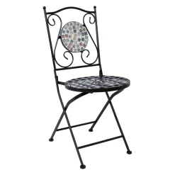 Stol HOME4YOU Checker svart metall