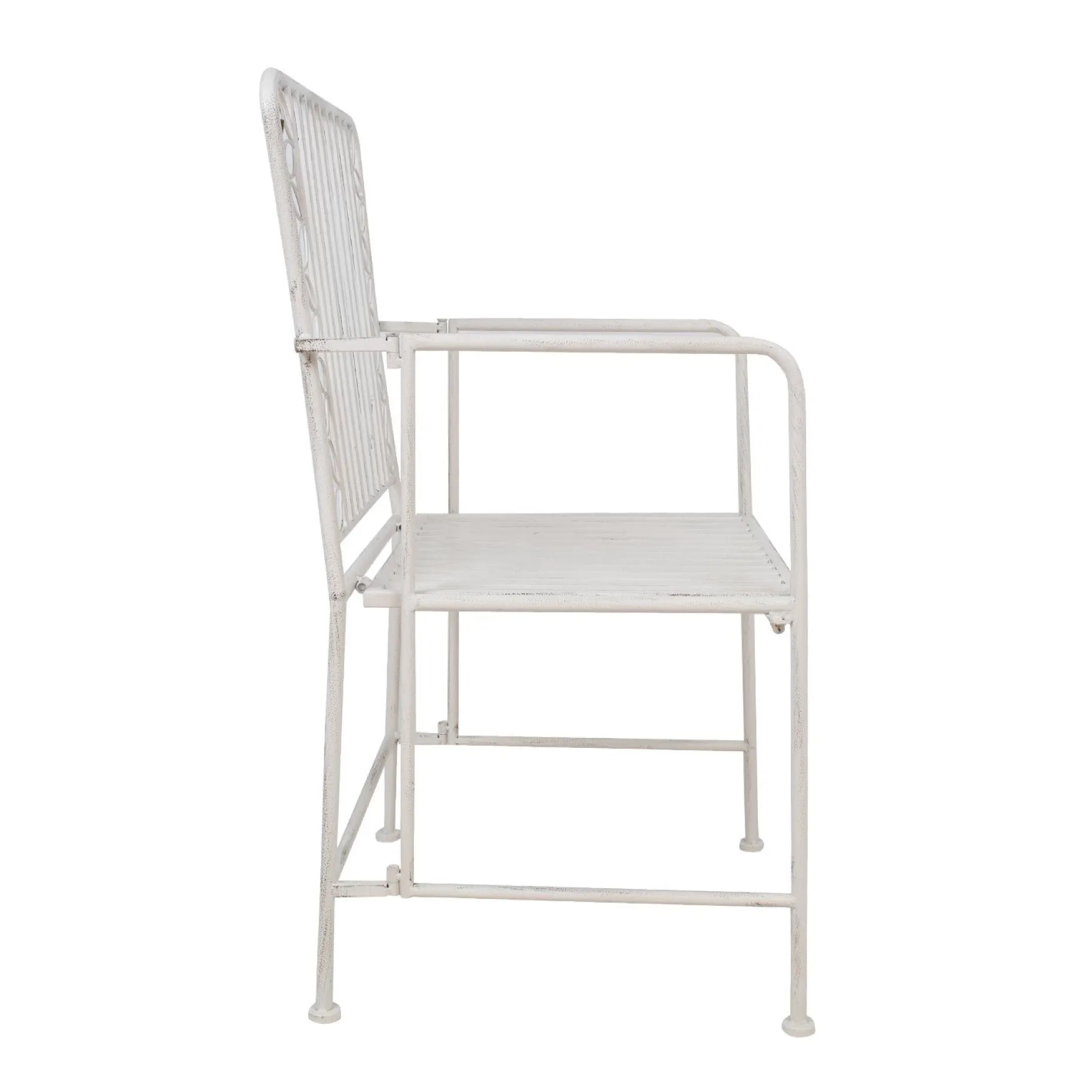 Stol HOME4YOU Jasmine antikk hvit metall
