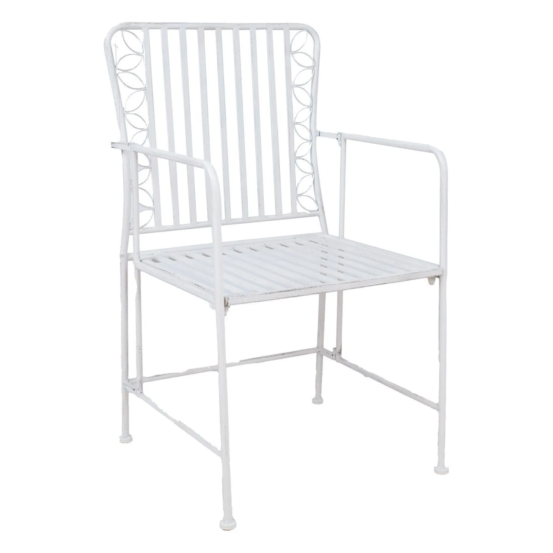 Stol HOME4YOU Jasmine antikk hvit metall