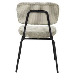 Stol HOME4YOU Keiu 46x51x76 cm Lys beige kordfløyel