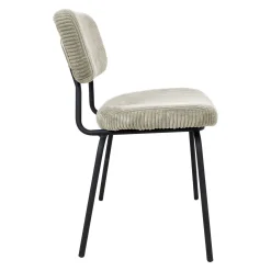 Stol HOME4YOU Keiu 46x51x76 cm Lys beige kordfløyel