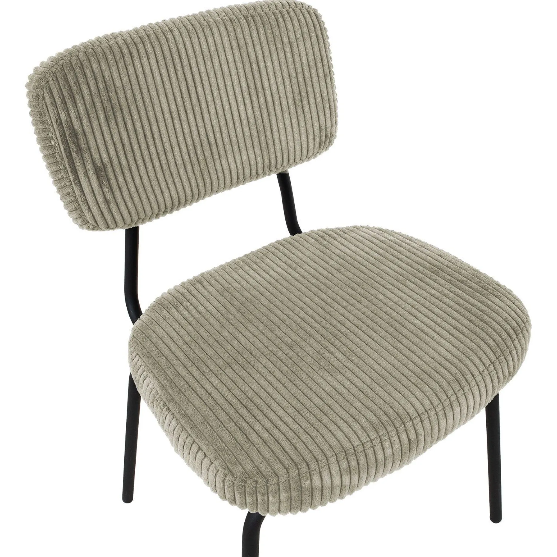 Stol HOME4YOU Keiu 46x51x76 cm Lys beige kordfløyel