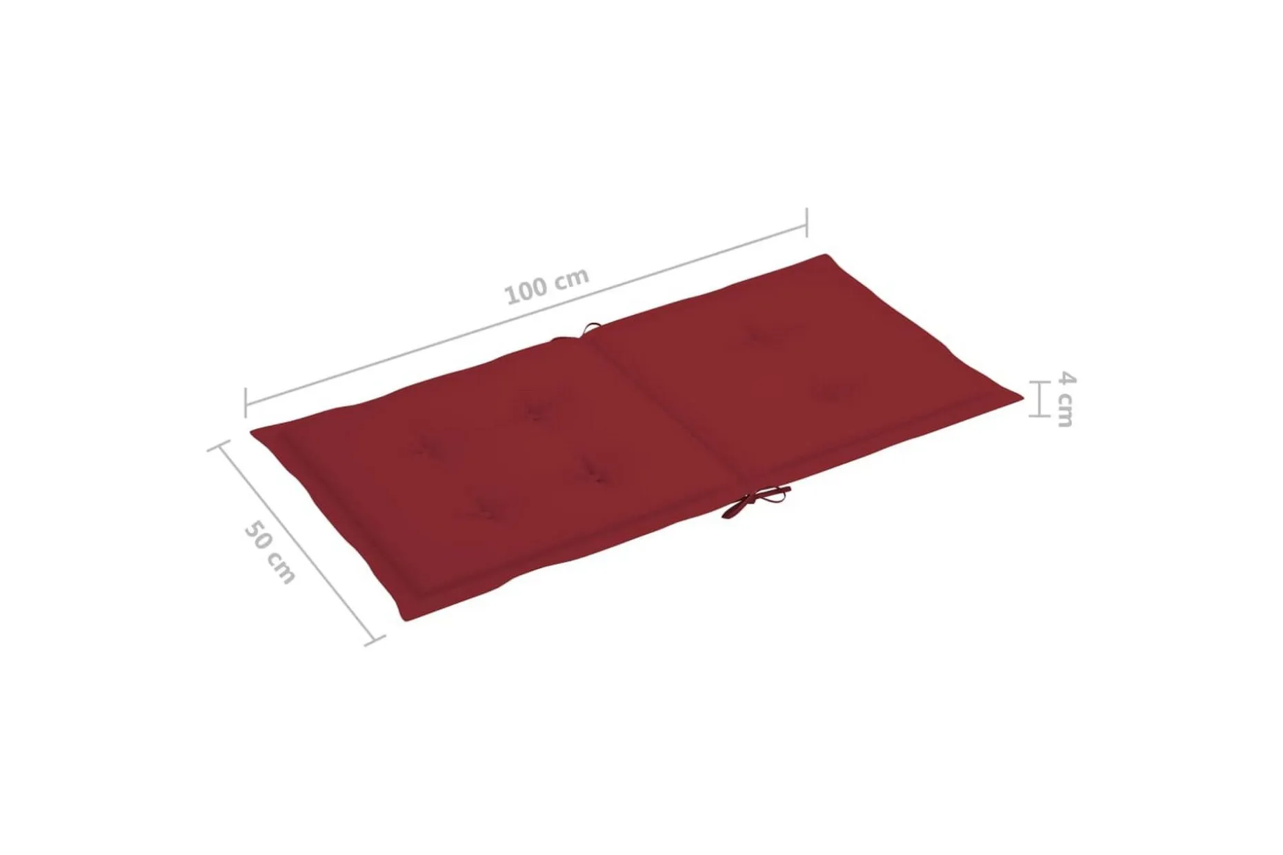 Stolsdynor för trädgården 4 st grå 100x50x3 cm Be Basic Wine red 100x50x3 cm