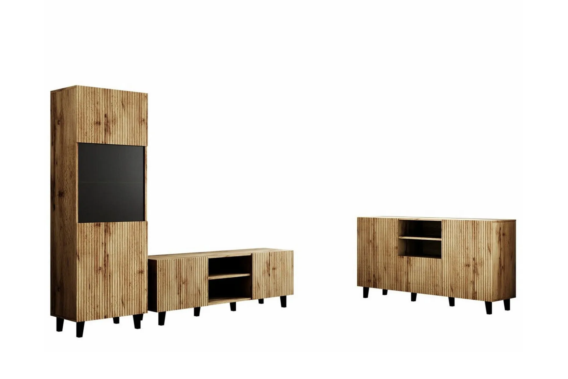 Strontian Möbelset För Vardagsrum Scandinavian Choice Black