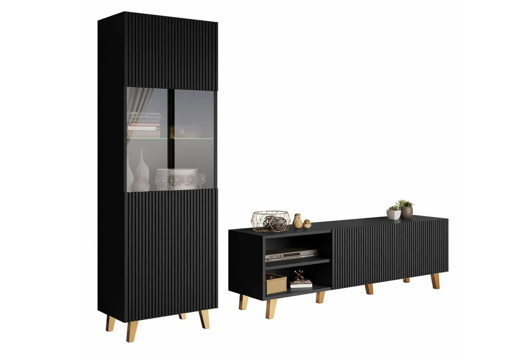 Strontian Möbelset För Vardagsrum Scandinavian Choice Black