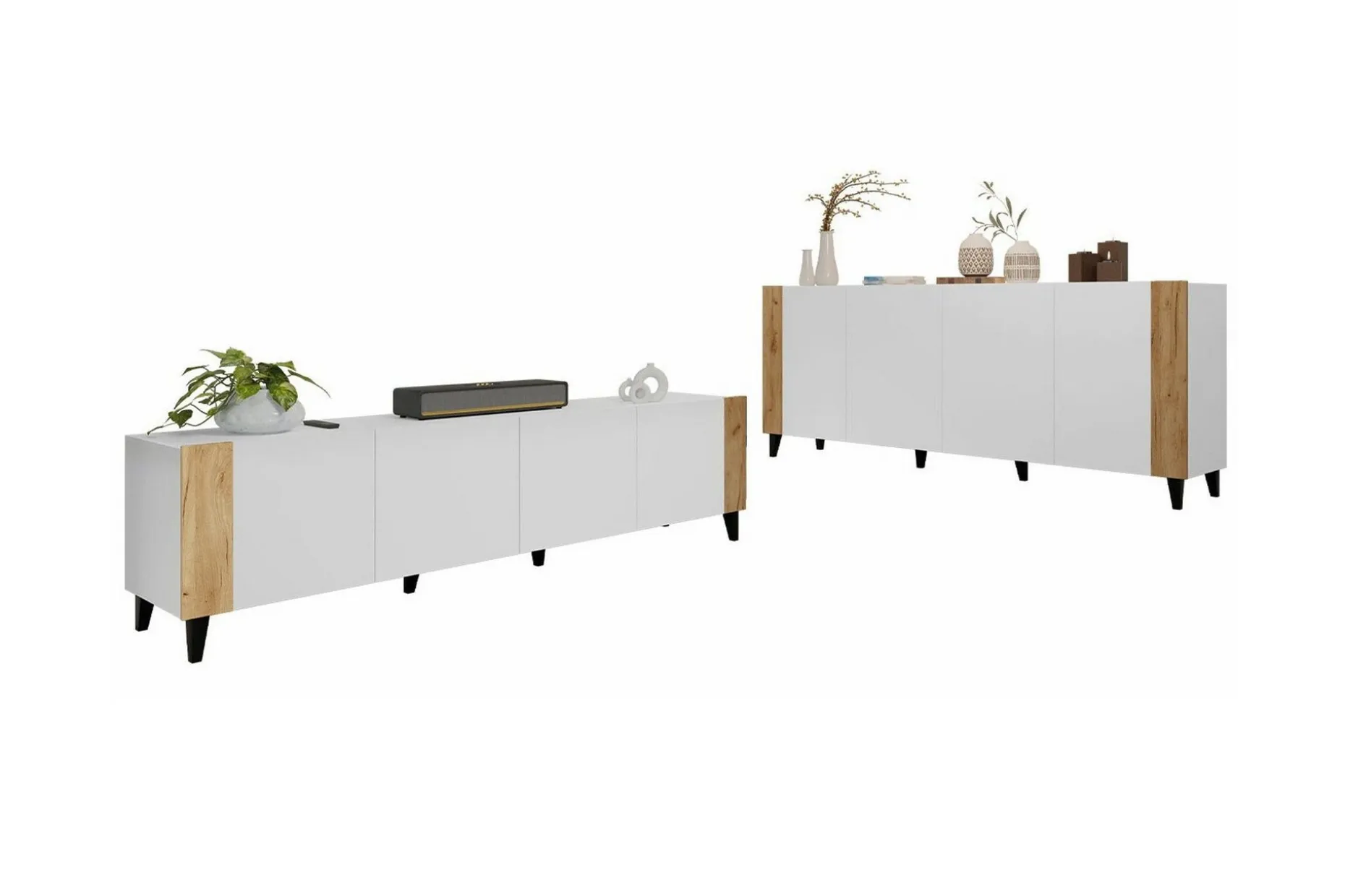 Strontian Möbelset För Vardagsrum Scandinavian Choice White