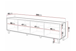 Strontian Tv-skåp 200 cm Scandinavian Choice Black