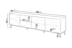 Strontian Tv-skåp 200 cm Scandinavian Choice Black