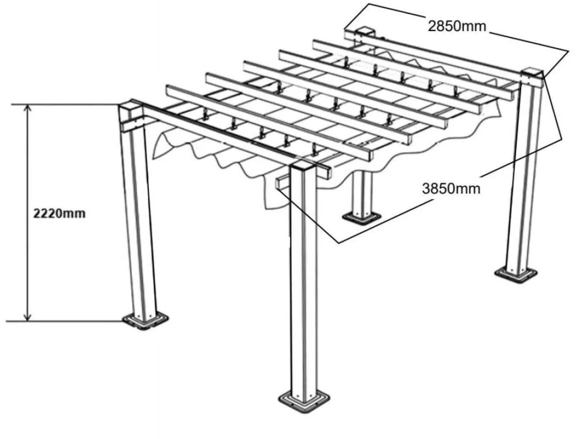 SUNSET Pergola 3×4 m