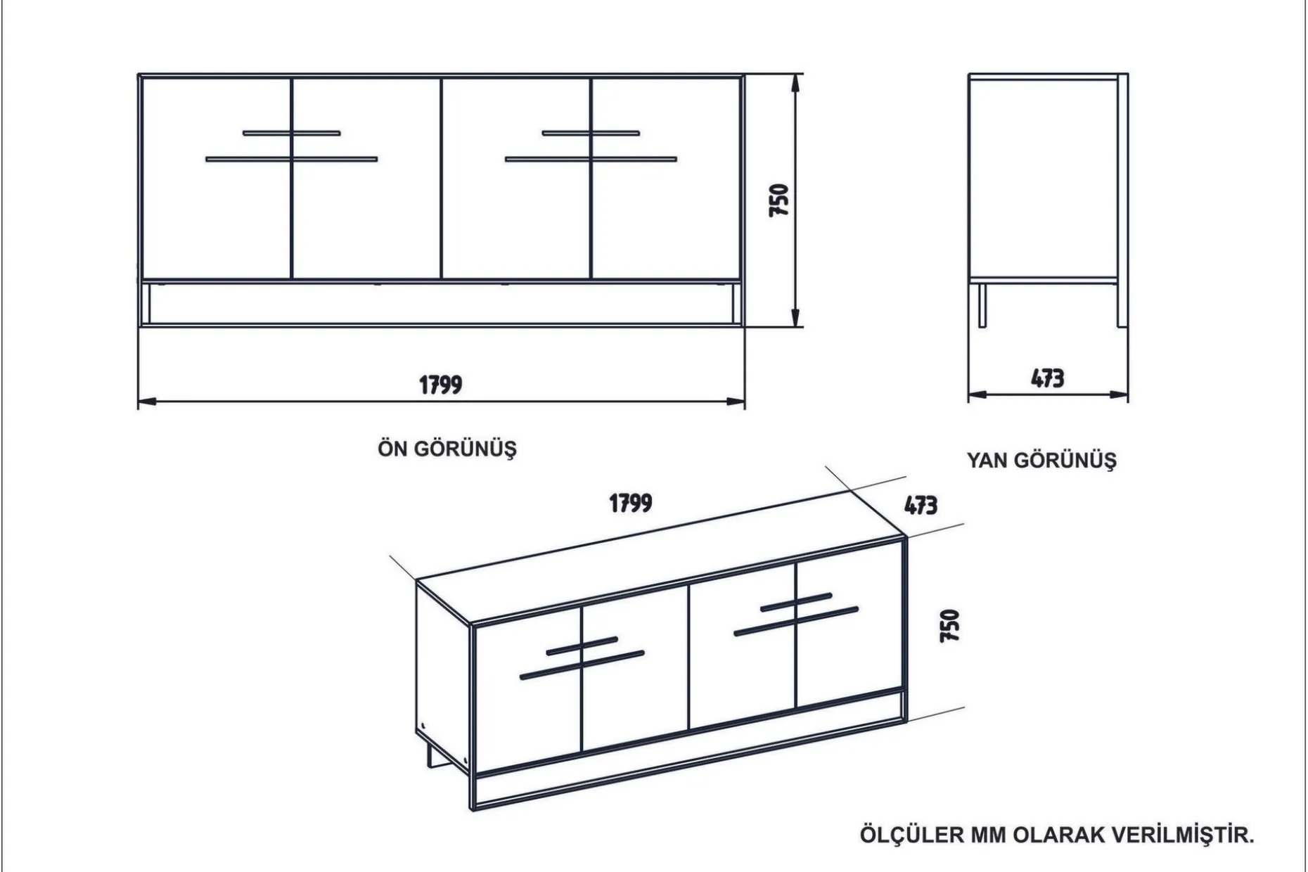 Susia Sidebord 180 cm