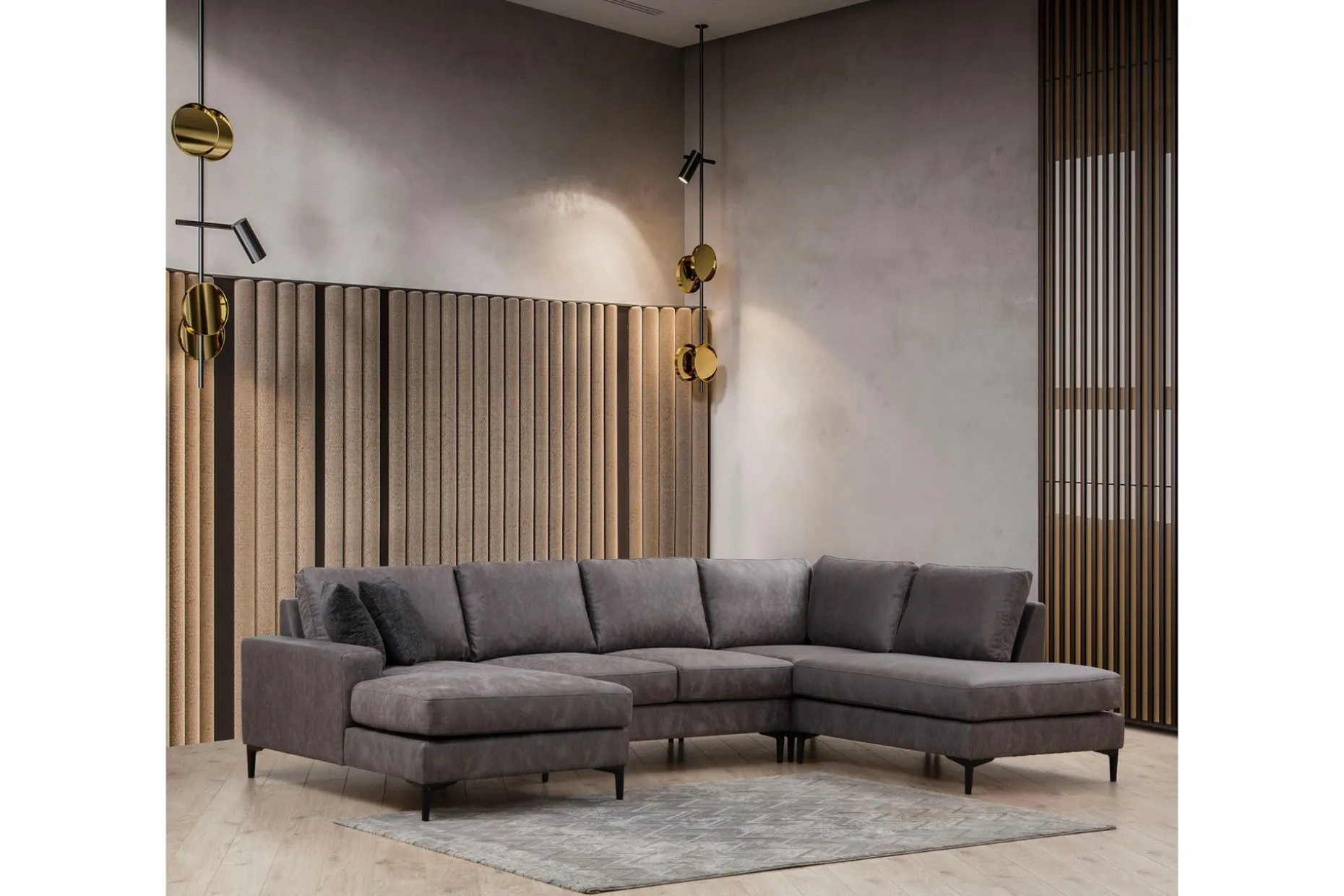 Svanabyn Sofa m. Divan og Sjeselong 4-seter