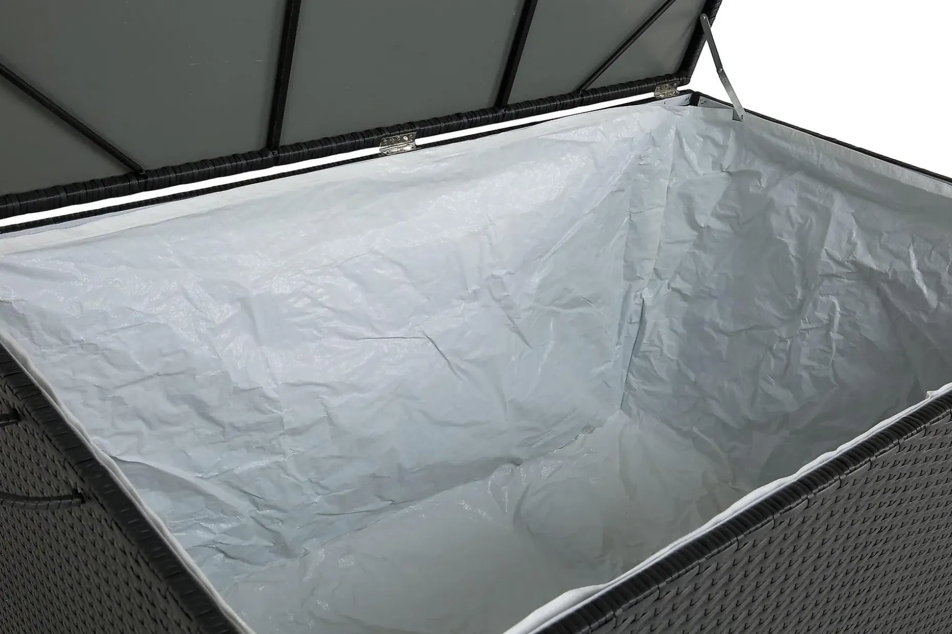 Sydney vanntett puteboks Large for utendørs bruk – Oppbevaringsboks i kunstrotting (B140xD80xH90 cm)