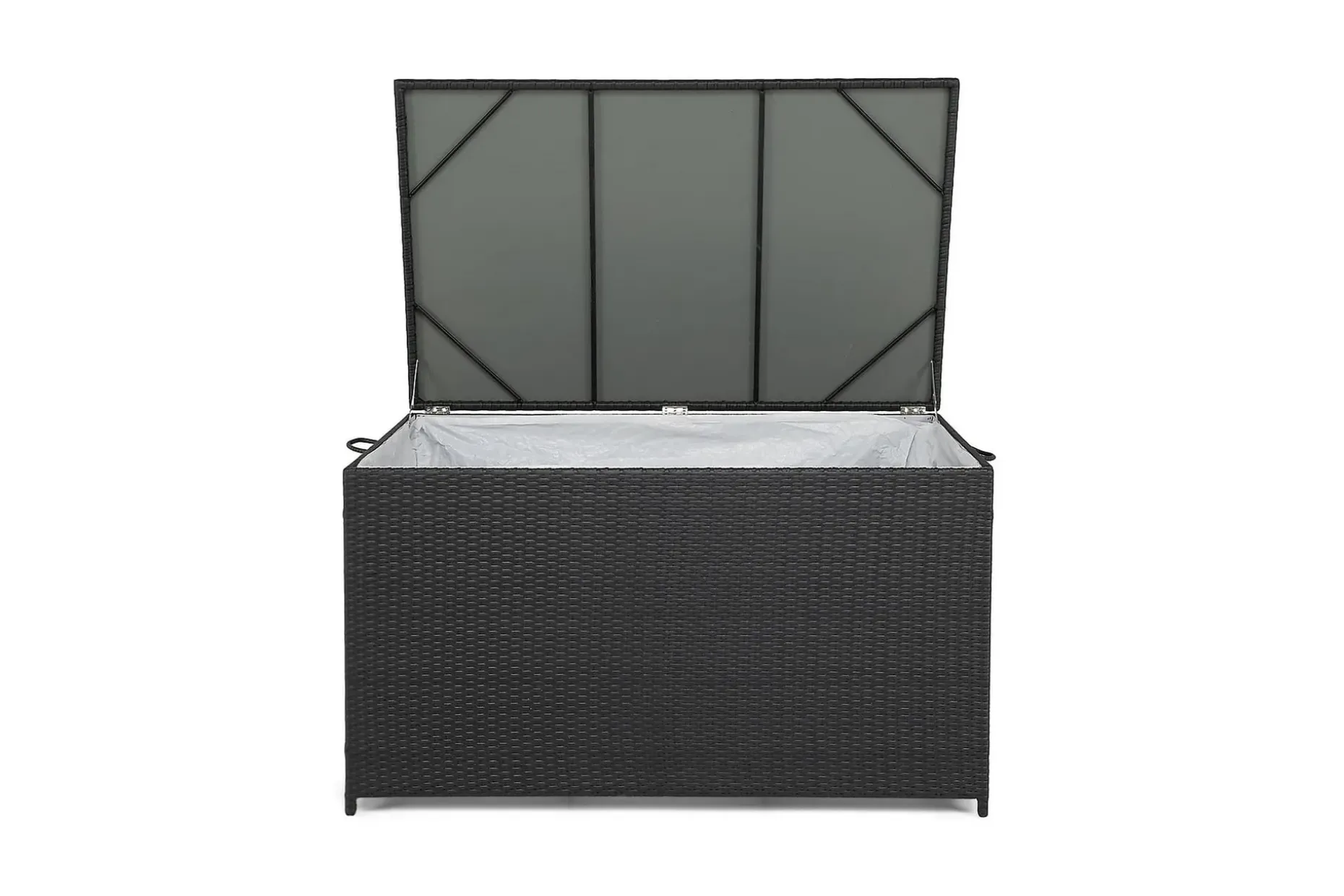 Sydney vanntett puteboks Large for utendørs bruk – Oppbevaringsboks i kunstrotting (B140xD80xH90 cm)