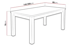 Tabell Forlengningsbart Spisebord 160x80x78 cm