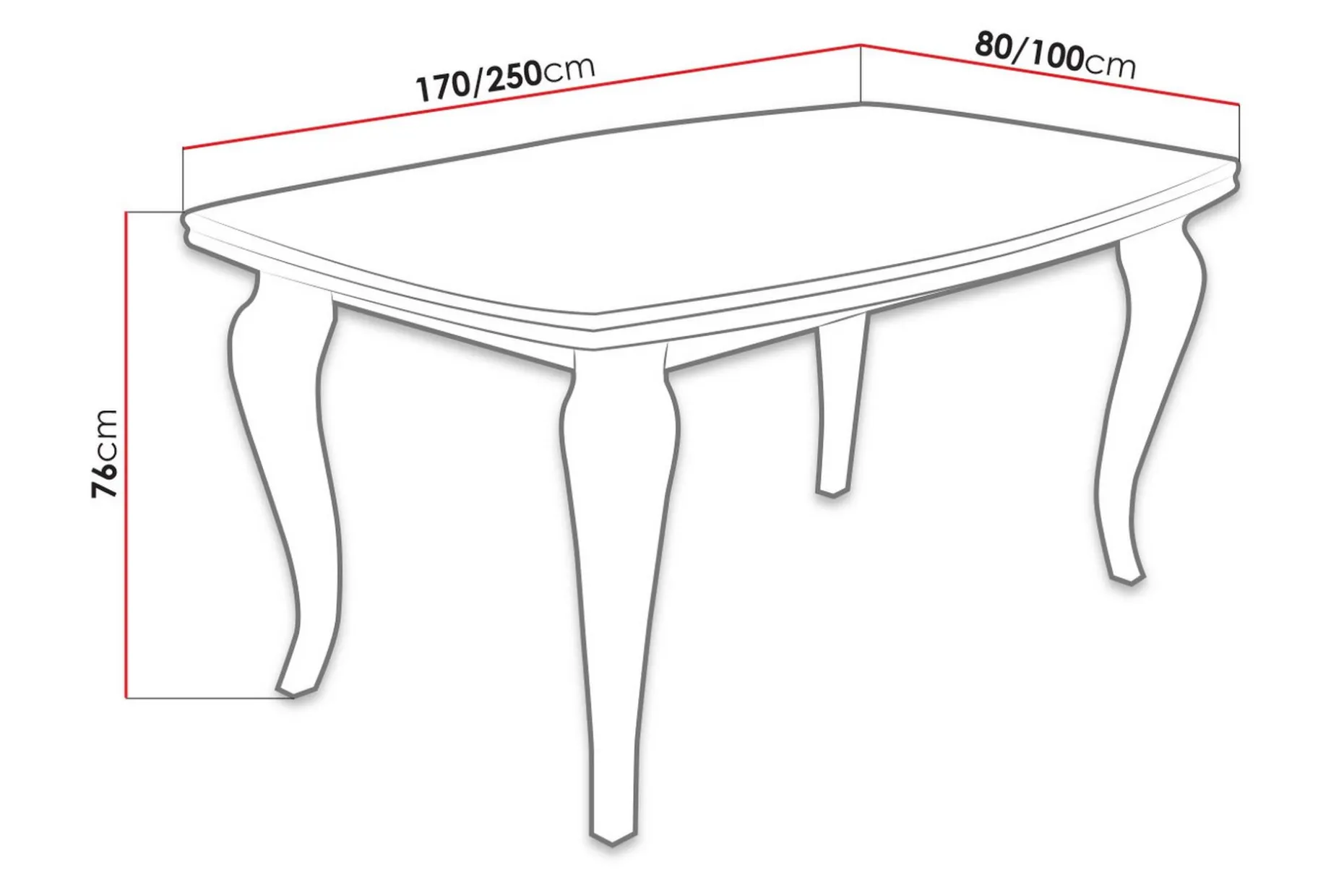 Tabell Forlengningsbart Spisebord 170 cm