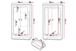Tadeusz Garderobe 90x57x190 cm
