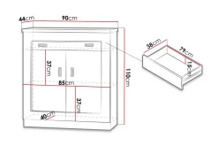 Tadeusz Kommode 90x44x110 cm