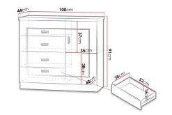 Tadeusz Kommode 100x44x90 cm