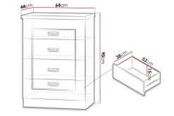 Tadeusz kommode 63x44x90 cm