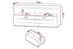 Tadeusz TV-benk 118x50x50 cm