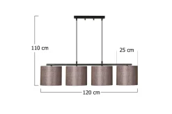 Taklampe Donria Svart / Brun