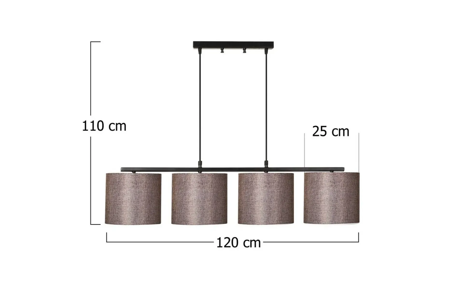 Taklampe Donria Svart / Brun