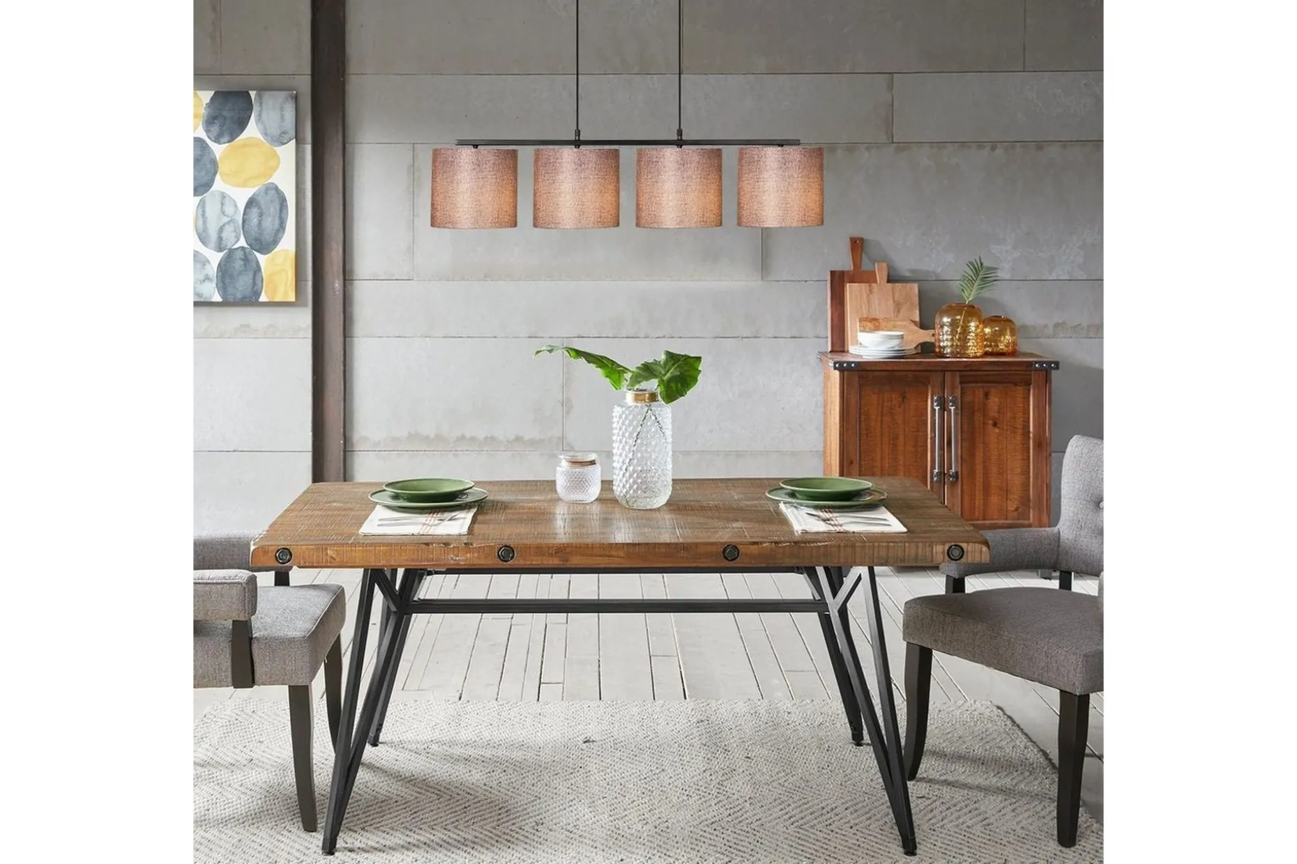 Taklampe Donria Svart / Brun