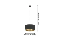 Takpendel Eglo Manderline Svart/Messing 45 cm