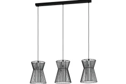 Takpendel Eglo Maseta med 3 Lamper Svart Svart-Transparent