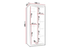 Tallmo Garderobe Med Speil 100x200 cm