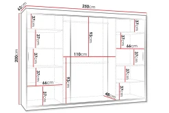 Tallmo Garderobe Med Speil 250x200 cm